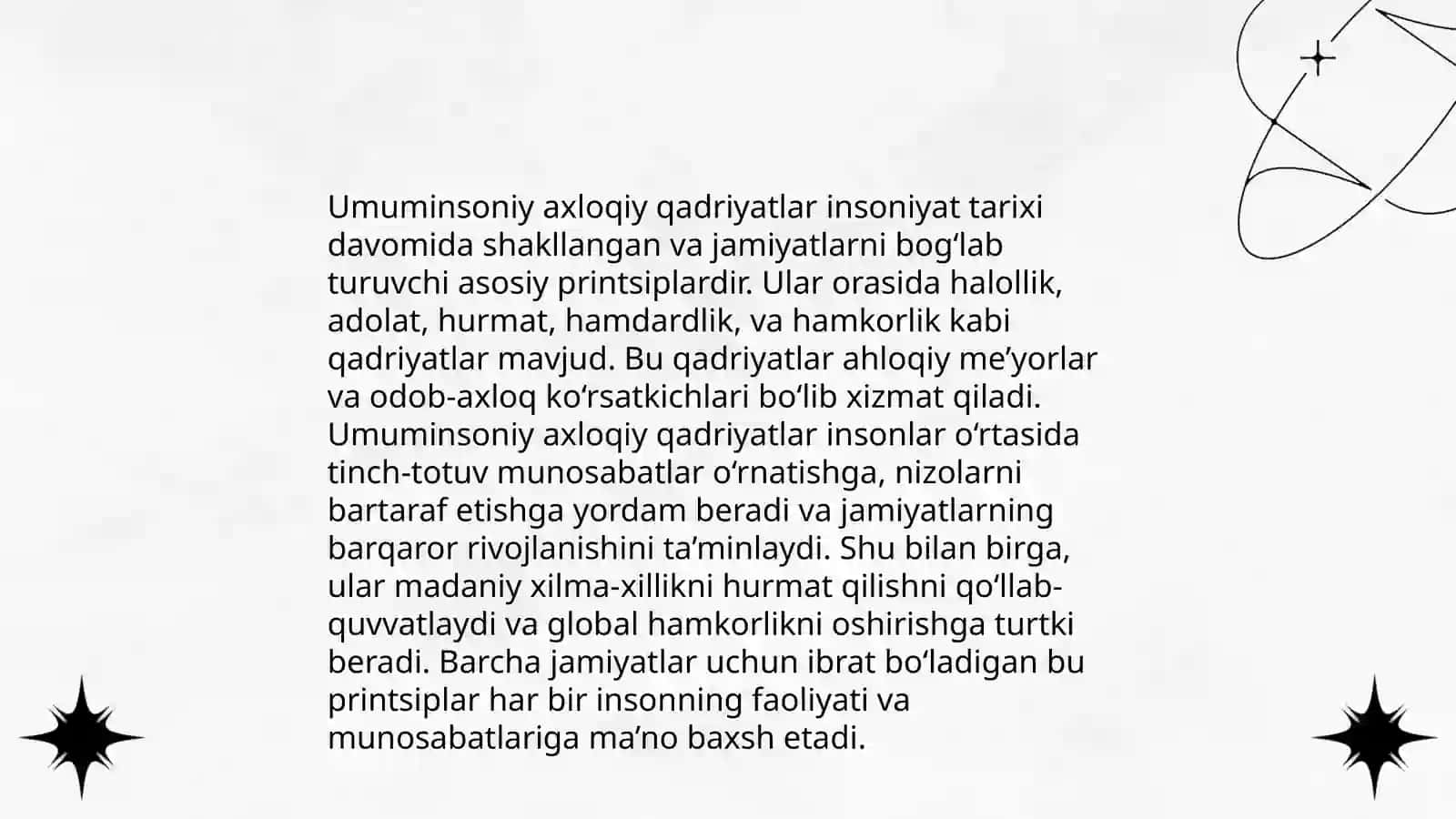 Umuminsoniy tarbiya mezonlari 3