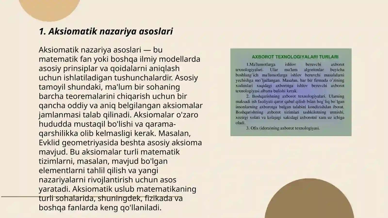 Aksiomatik nazariya haqida tushuncha 3