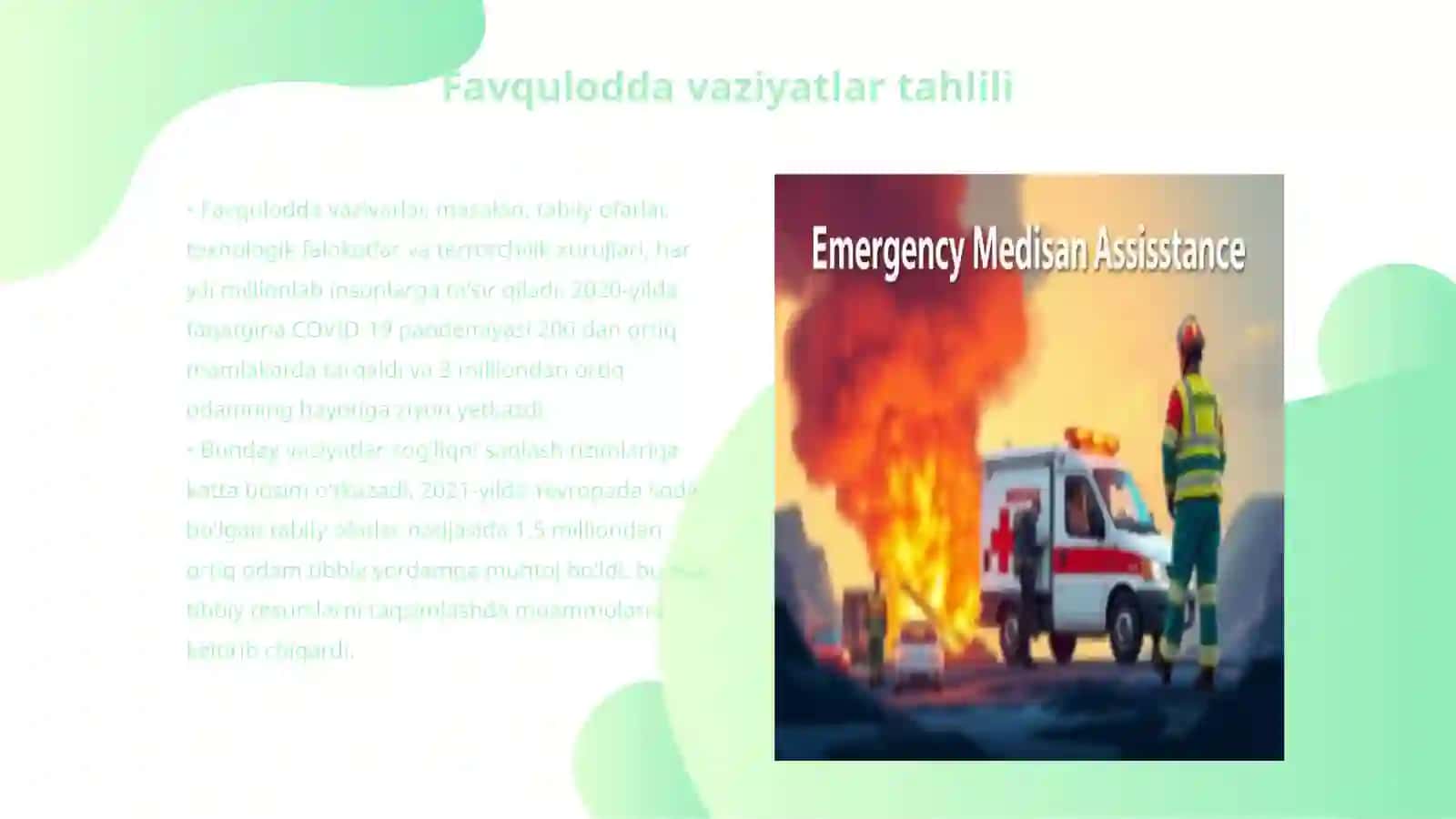 Favqulodda vaziyatlardagi jabrlanish o'choqlarida tibbiy yordam ko'rsatishni tashkil etish 3