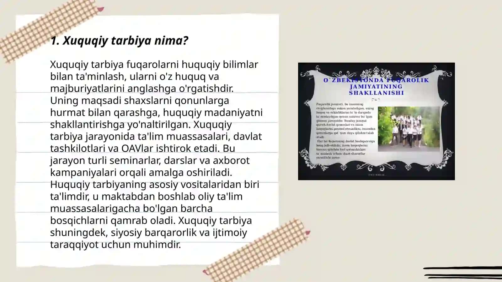 Xuquqiy tarbiya nima? 3
