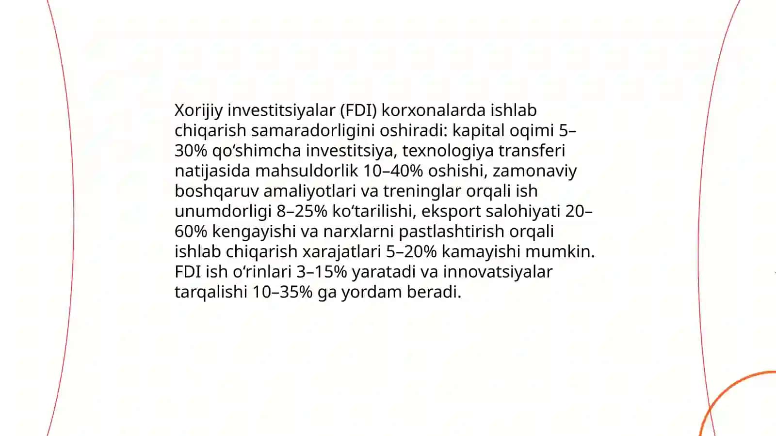 Xorijiy investitsiyalar va korxonalar ishlаb chiqаrish sаmаrаdоrligini оshirish 3
