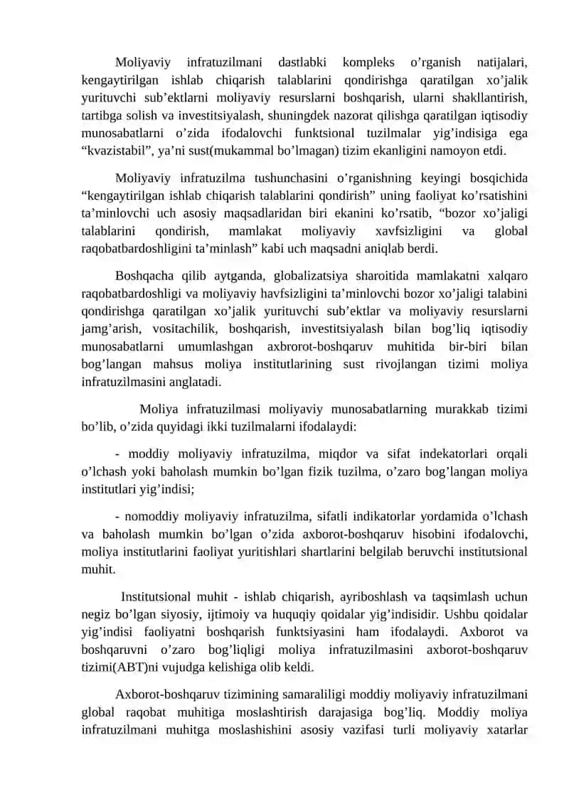 Moliyaviy Infratuzilmalar 3