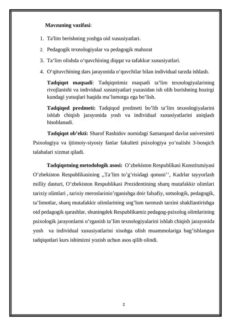 Ta'lim texnologiyalarini ishlab chiqish jarayonida yosh va individual xususiyatlarini xisobga olis 3
