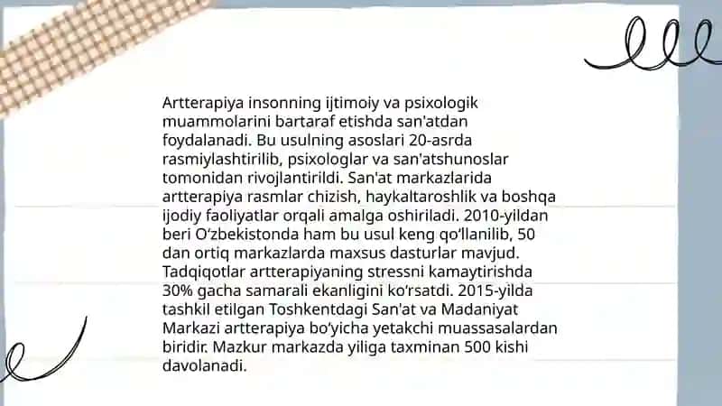 Artterapiya: San'at markazida rasm chizish 3