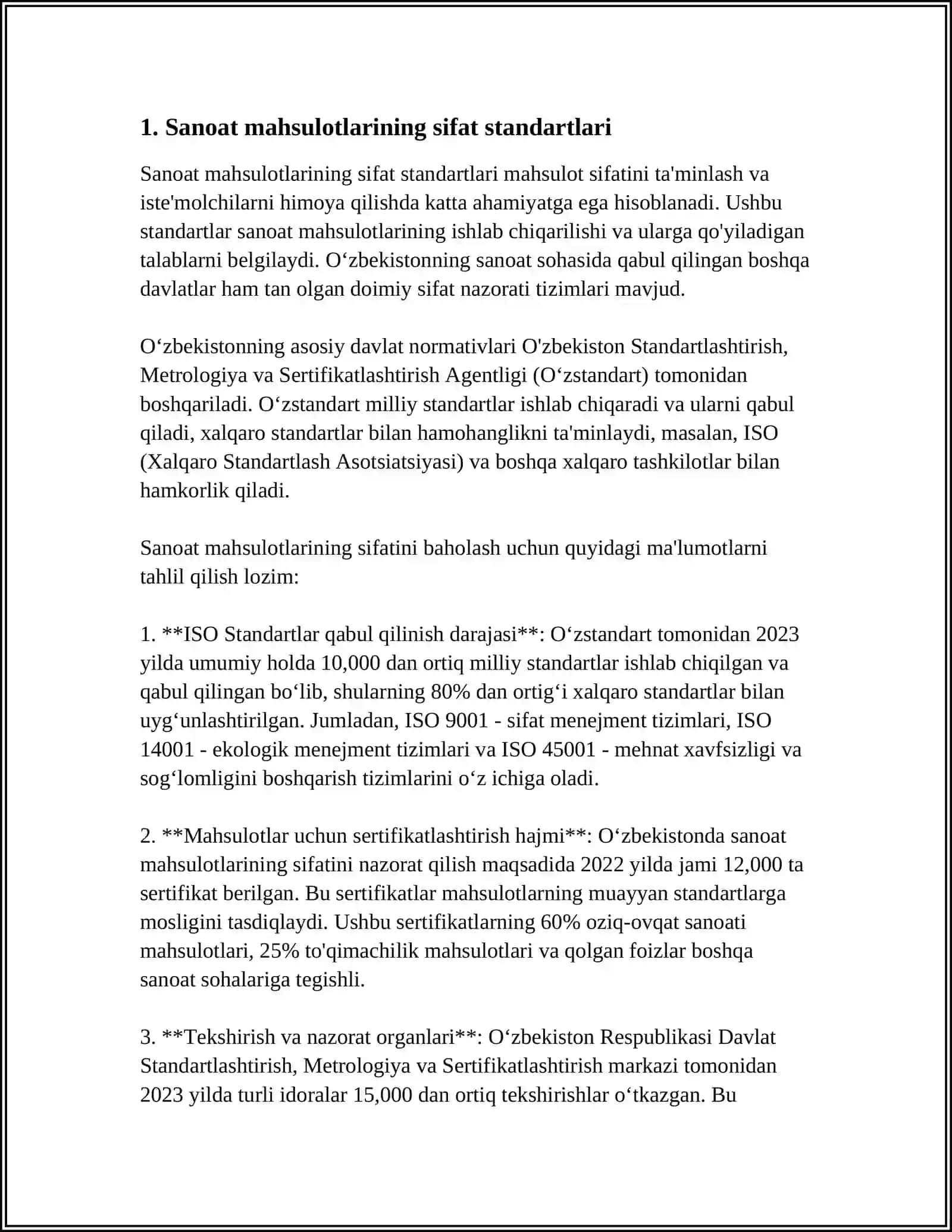 Sanoat mahsulotlarining sifat standartlari 3