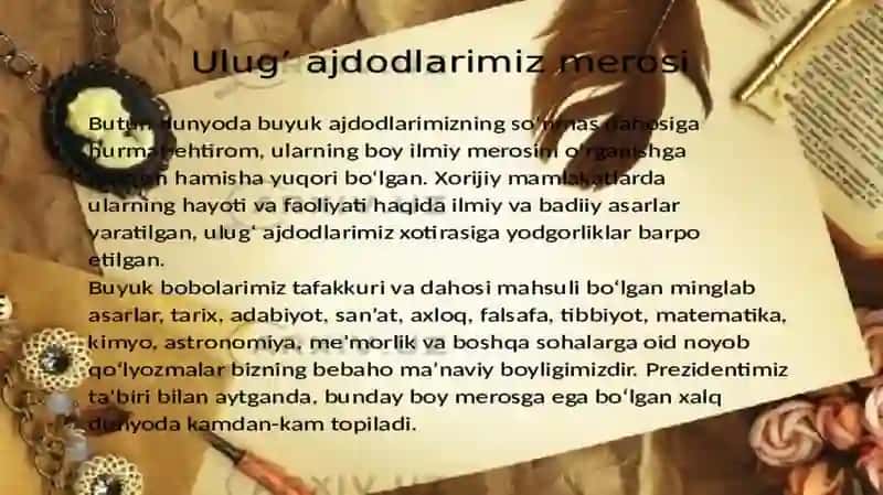 BUYUK AJDODLARGA EHTIROM 3