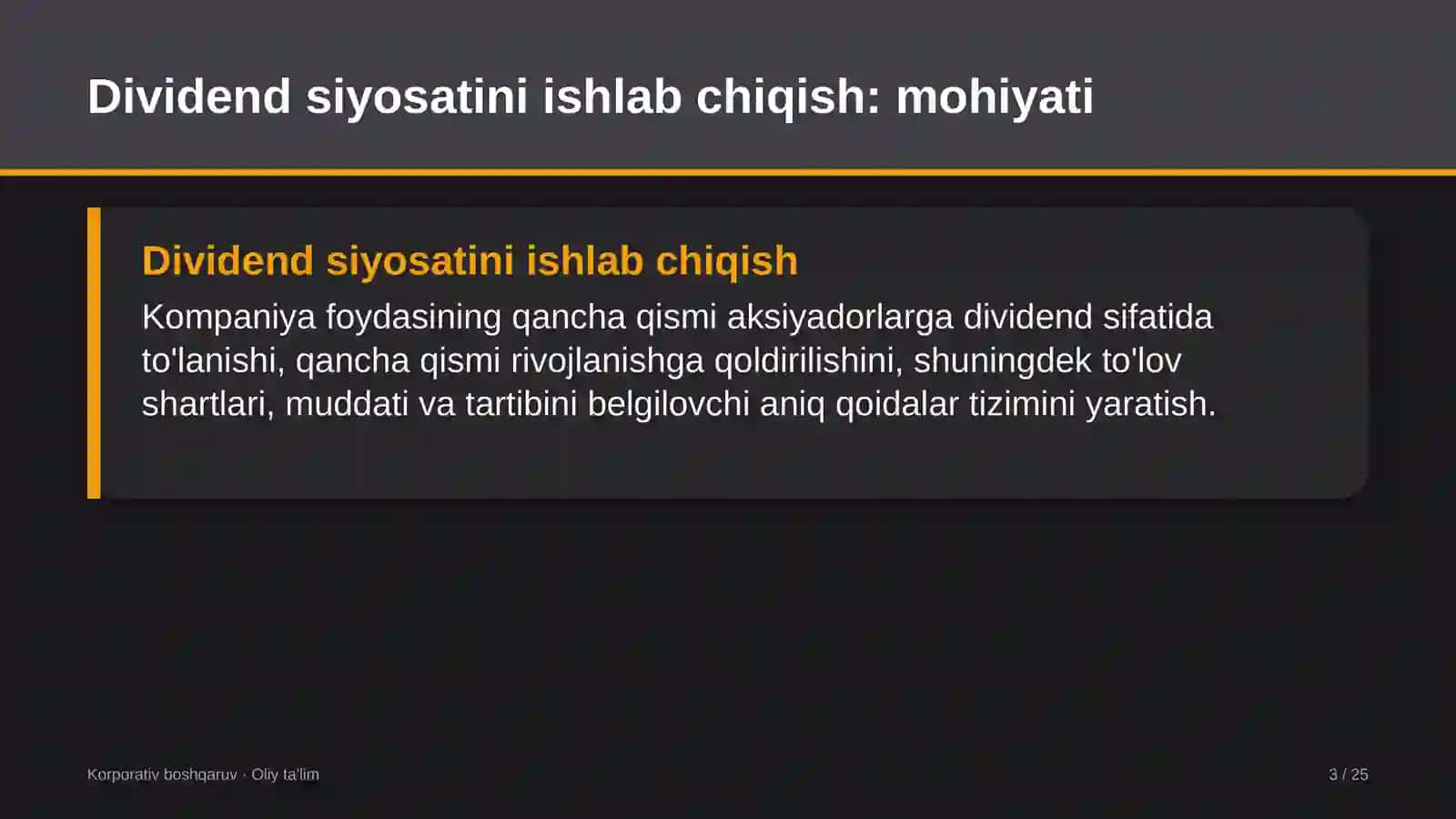elektr ta'minoti korxonalarida dividend siyosatini ishlab chiqish 8831 3
