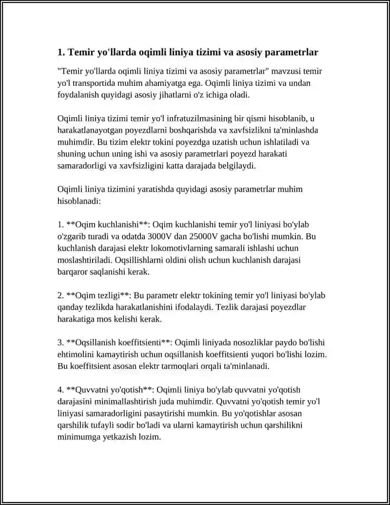 Temir Yo'llarda Oqimli Liniya Tizimi va Asosiy Parametrlar 3