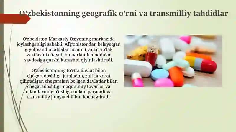 Giyohvandlik va odam savdosiga qarshi kurashda O'zbekiston Respublikasining roli 3