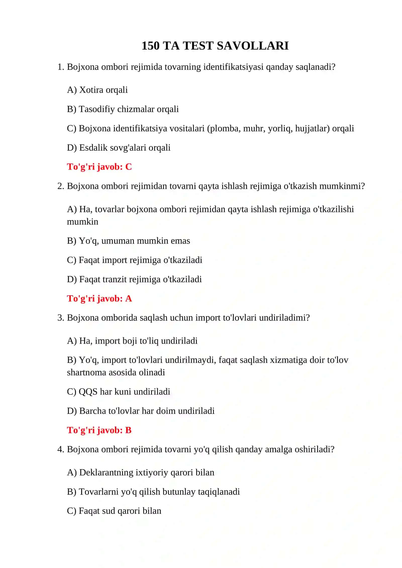 EKSPORT BOJXONA REJIMI TESTLARI 3