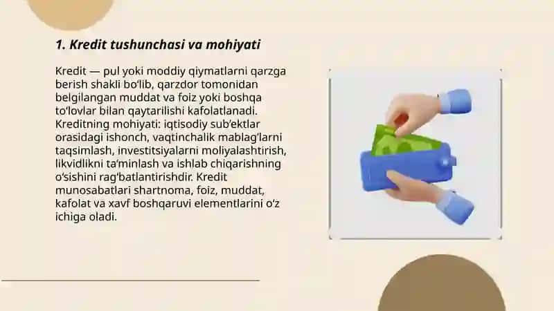 Kredit haqida umumiy tushuncha 3