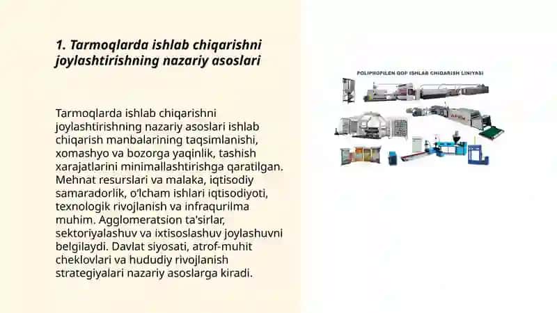Tarmoqlarda ishlab chiqarishni joylashtirishning nazariy asoslari 3