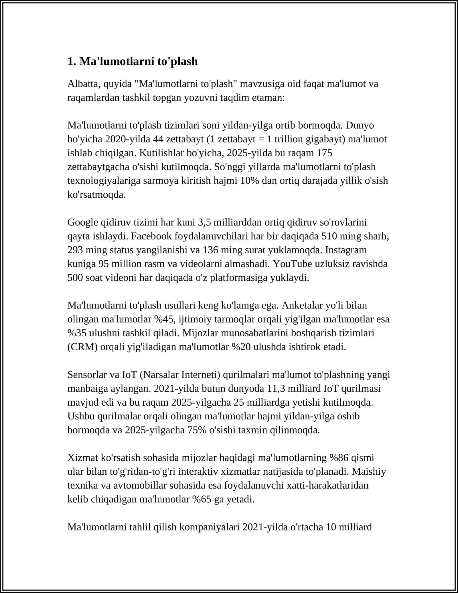 TIMSS VA EGMA XALQARO BAHOLASH DASTURIDA "MA'LUMOTLAR VA EHTIMOLLIK" MAZMUN SOHASIGA OID TOPSHIRIQLAR 3