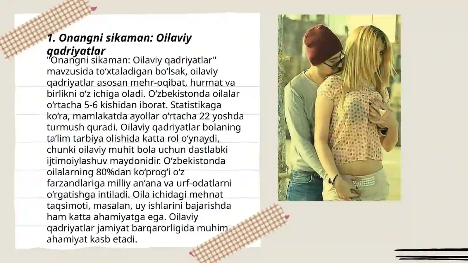 Onangni sikaman: Oilaviy qadriyatlar 3