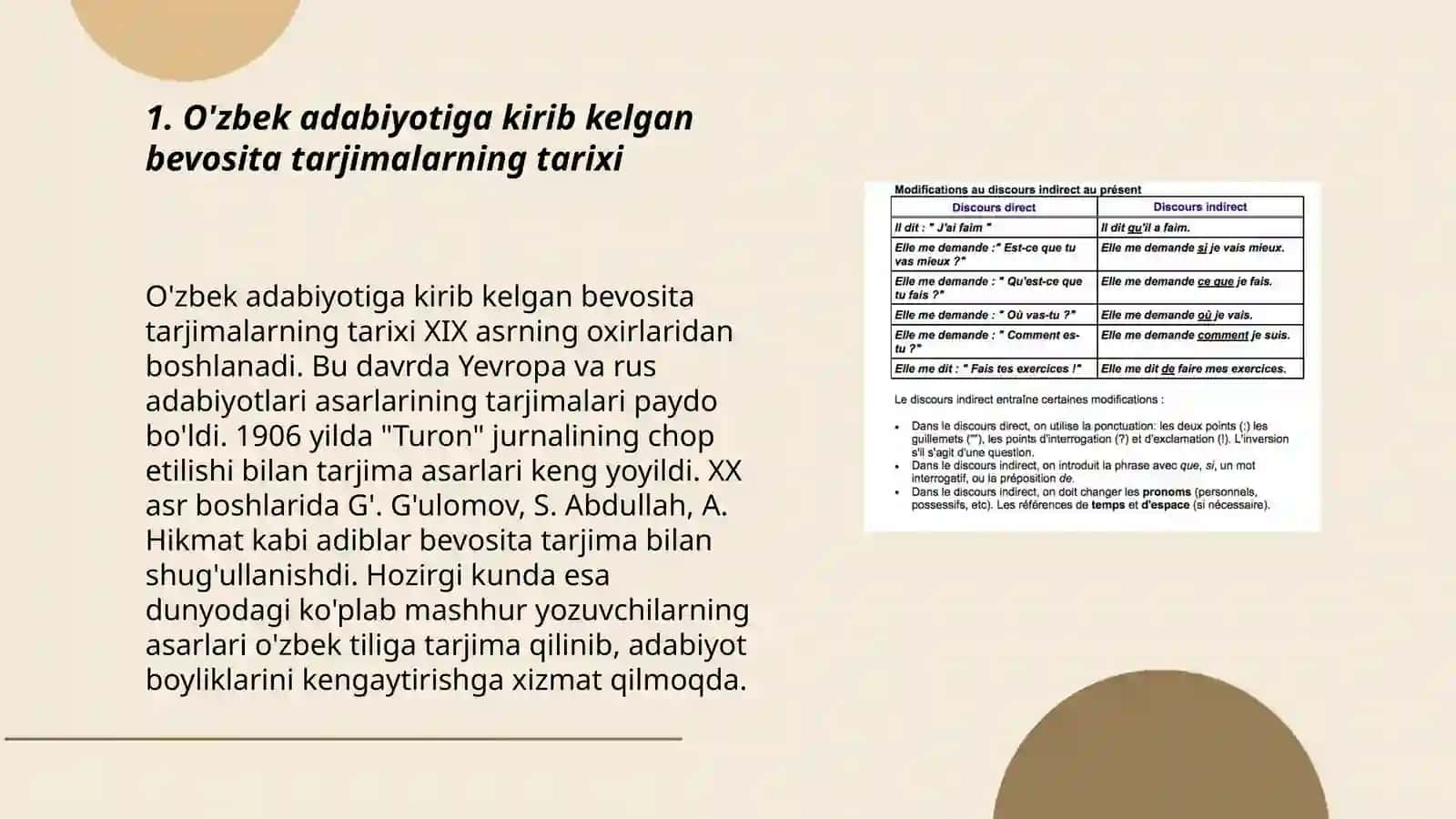O'zbek adabiyotiga kirib kelgan bevosita va bilvosita tarjimalar hususida 3