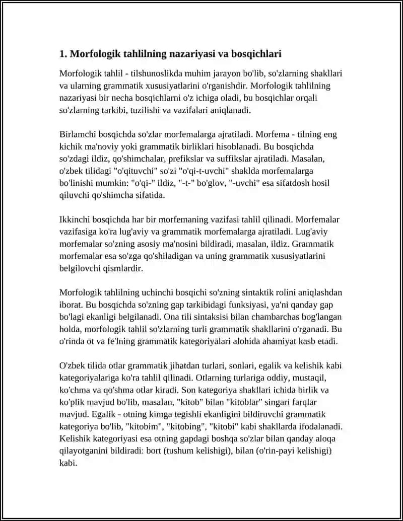 MORFOLOGIK TAHLIL OT VA FE'LNING GRAMMATIK KATEGORIYASI 3