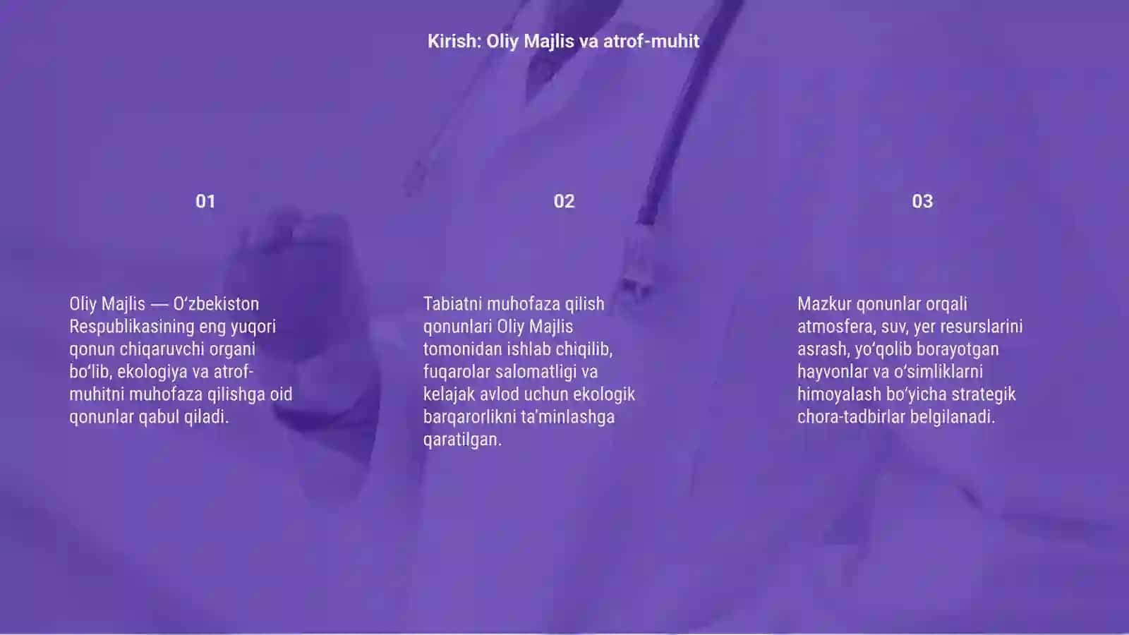 Oliy majlis tomonidan chiqarilgan tabiatni muxofaza wilishga doir qonunlari oʻrganish 3