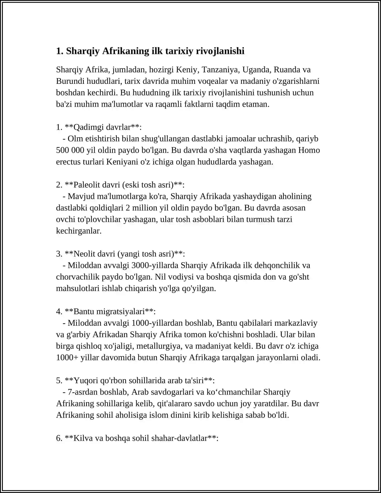 SHARQIY AFRIKANING ILK MODDIY MANBALARI 3