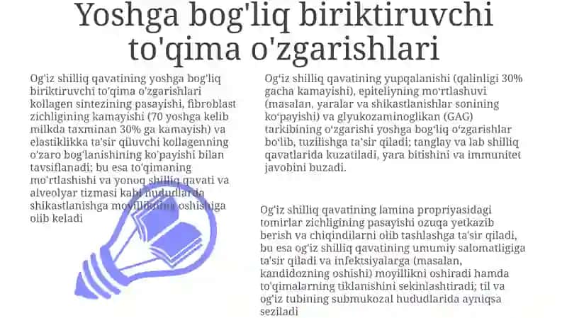 Ogʻiz boʻshligʻi shilliq qavati tuzilishining yoshga doir xususiyatlari 3