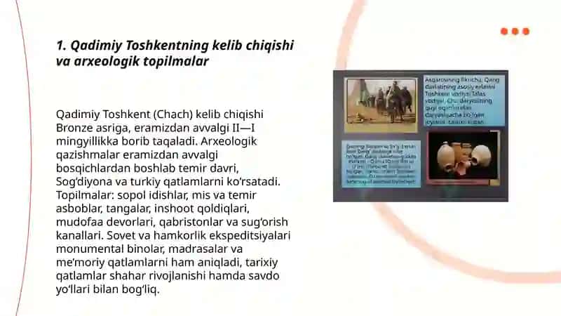 Qadimiy Toshkentning kelib chiqishi va arxeologik topilmalar 3