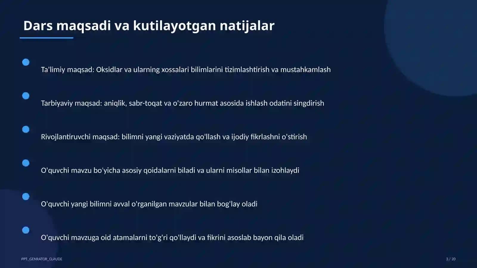 Oksidlar va ularning xossalari (8-sinf) 3