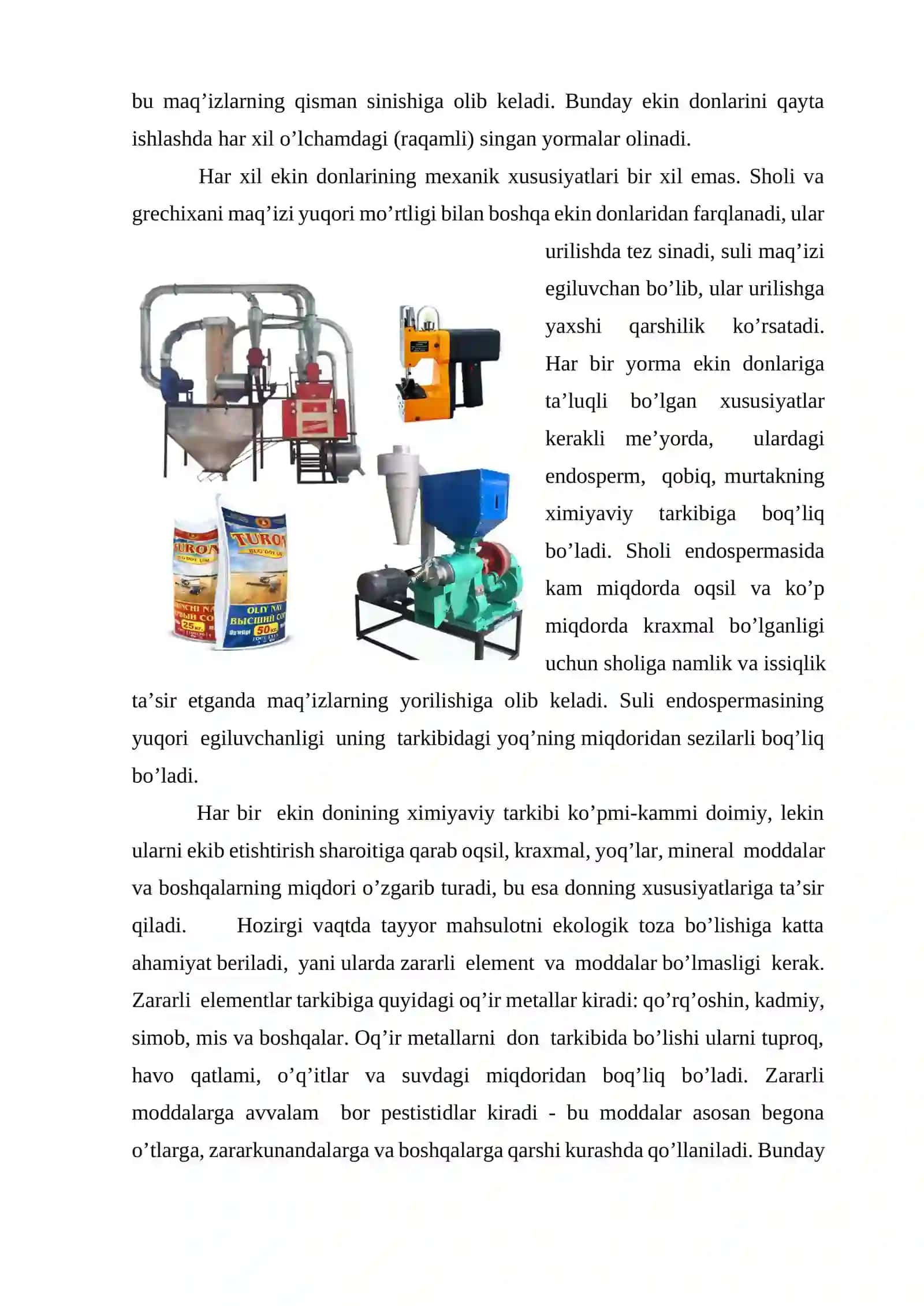 Yormalarning texnologik xossalari 3