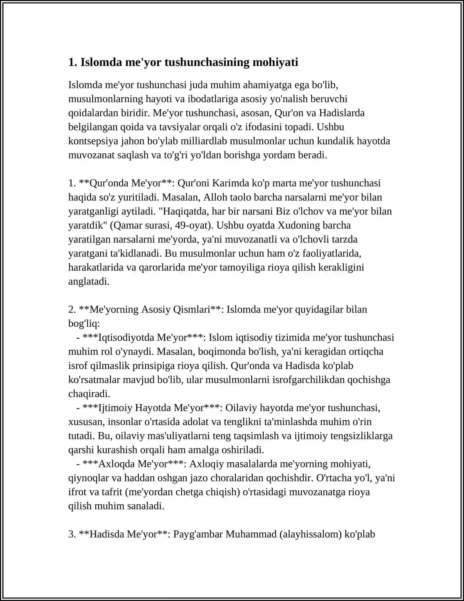ISLOMDA ME'YOR TUSHUNCHASINI TAVSIFLAB BERING 3