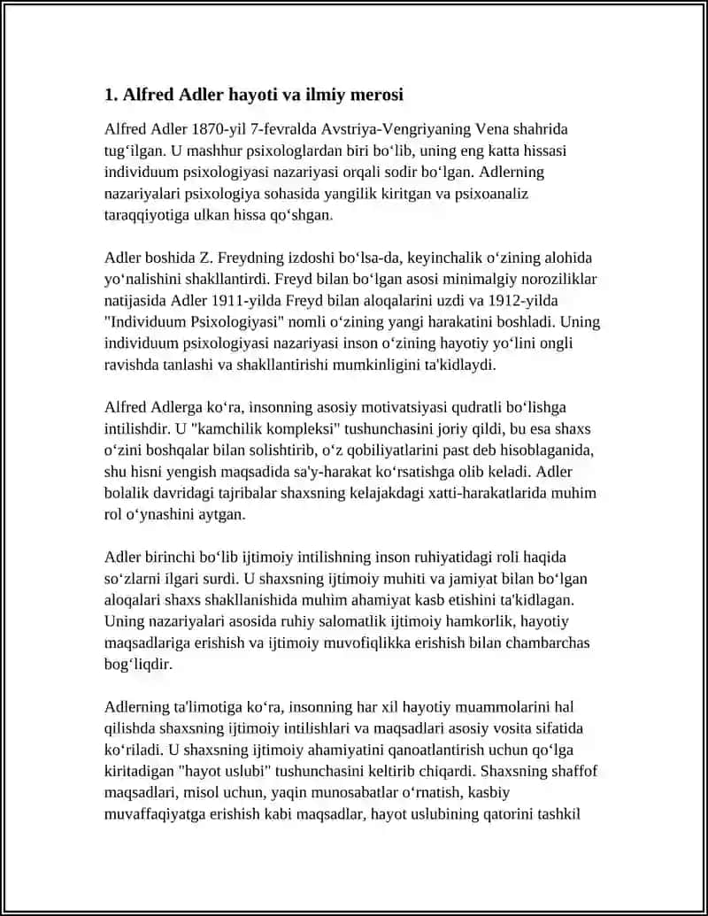 ALFRED ADLER: SHAHSNING INDIVIDUAL NAZARIYASI 3