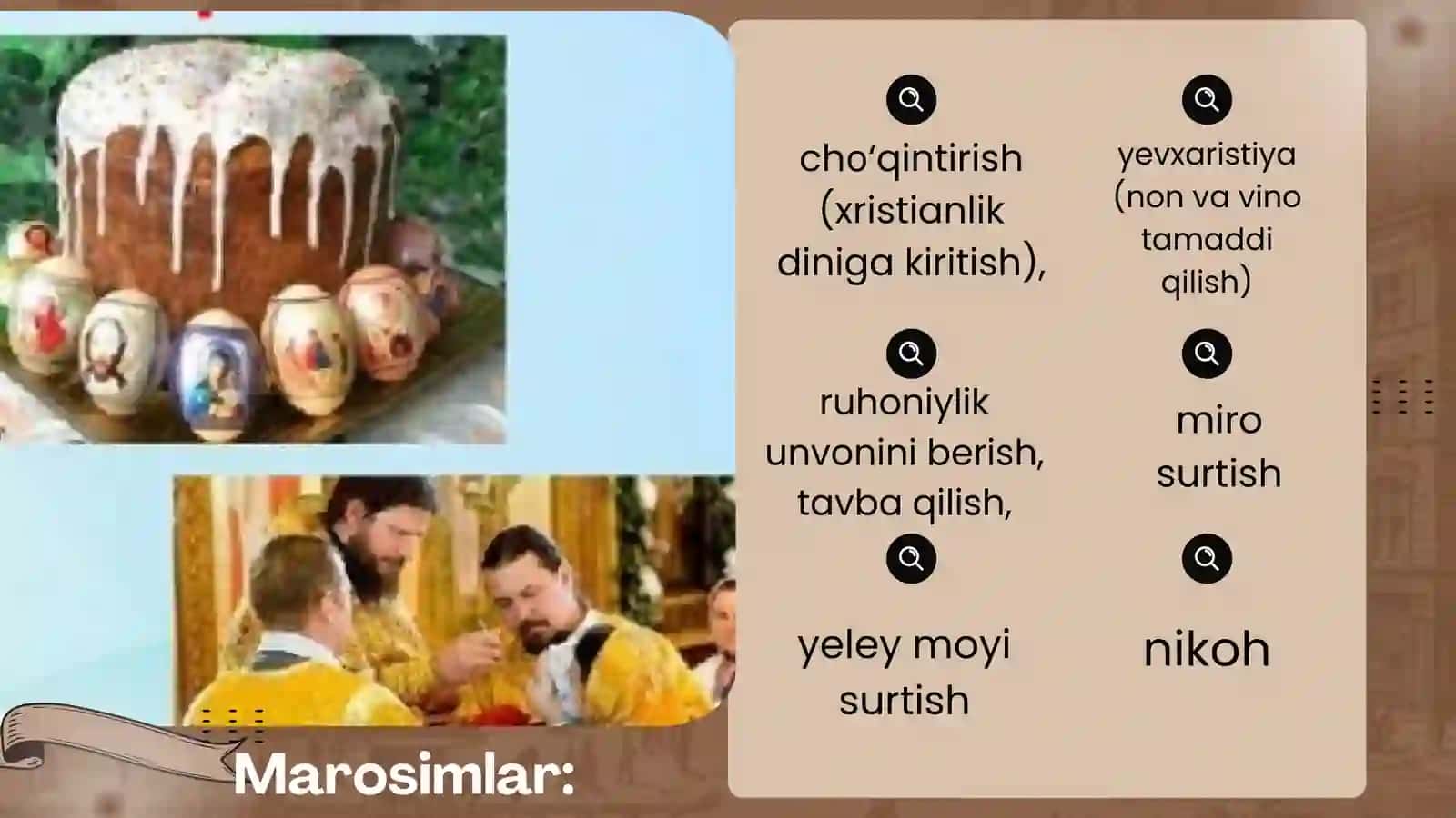 Xristianlik diniga xos bo’lgan “sirli marosimlar” va Xristianlik dinidagi yo’nalishlar. 3