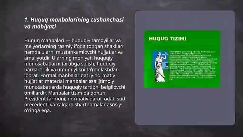 Huquq manbalari tushunchasi 3