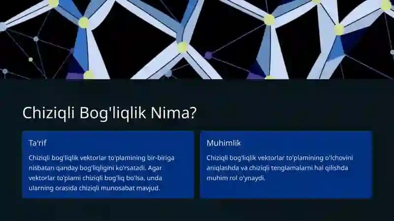 Chiziqli Fazolar, Chiziqli Bog'liqlik va Erkinlik 3