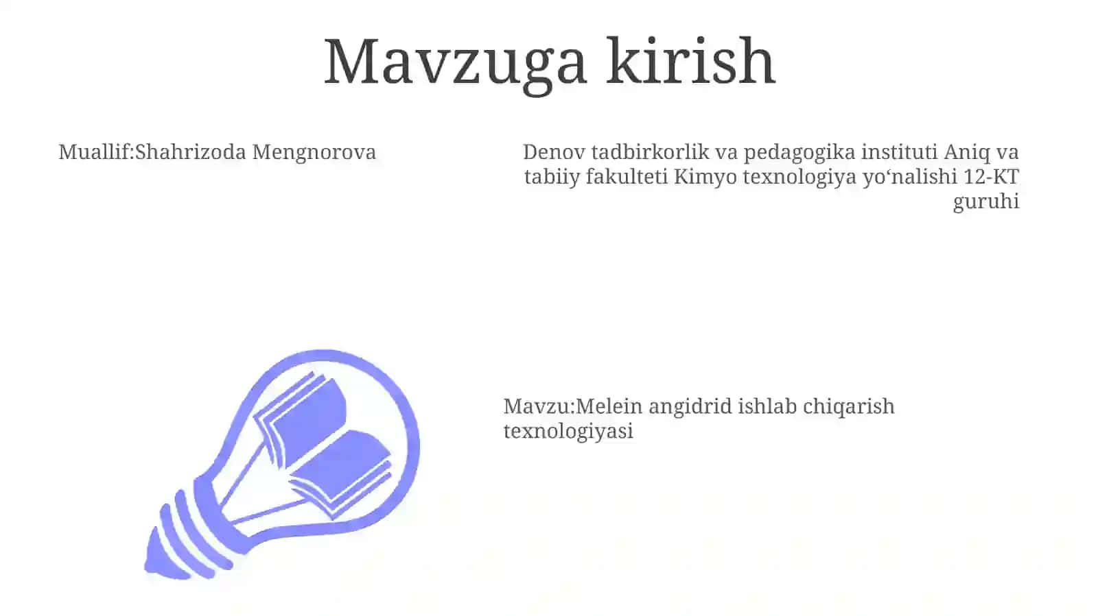 Melein angidrid ishlab chiqarish texnologiyasi 3