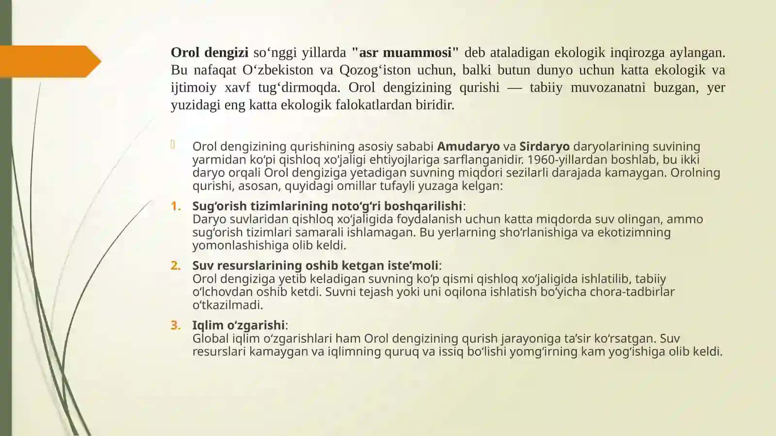 Orol bo’yi hududining ekologi-meliorativ holoati 3
