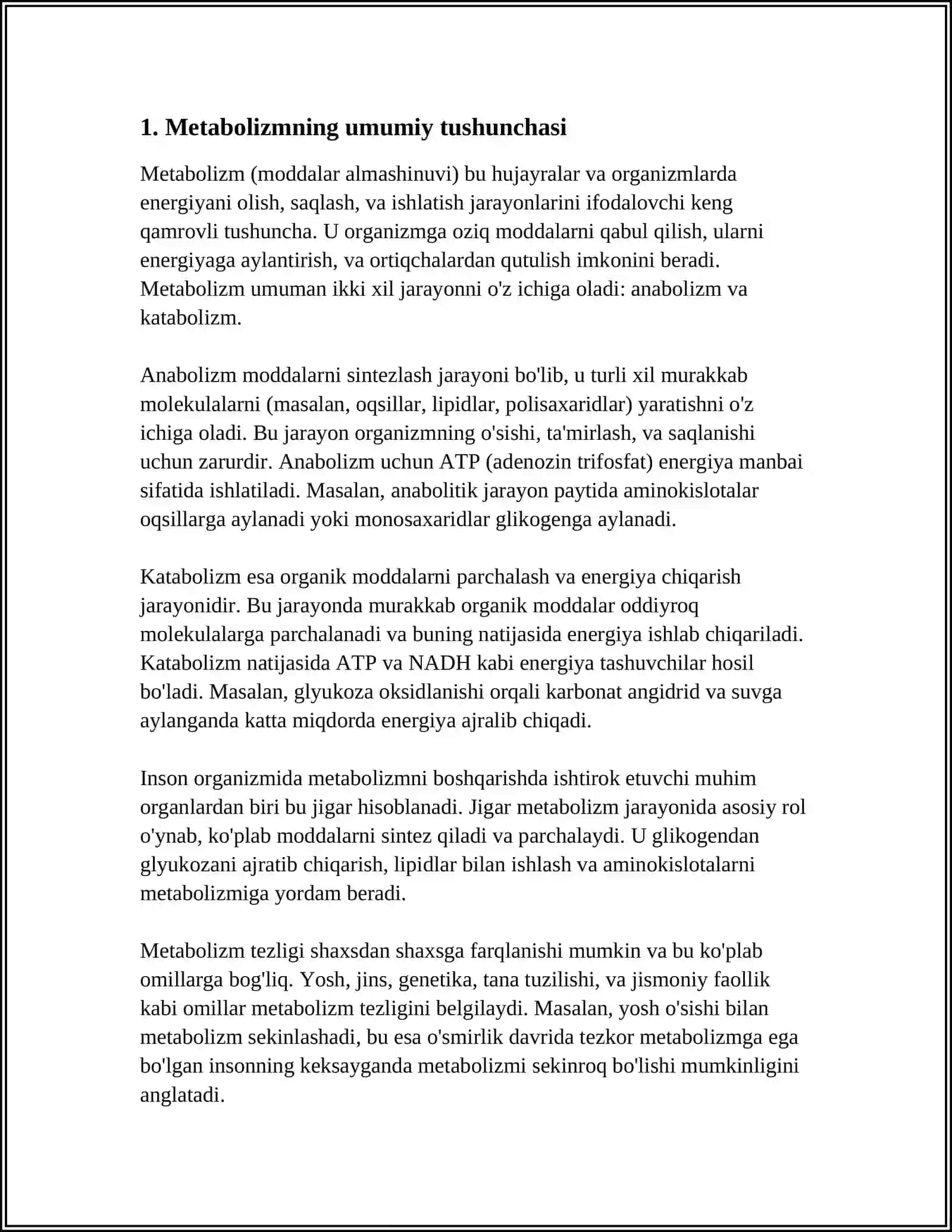 METABOLIZM JARAYONIDA ENERGIYA HOSIL BÒLISHI VA SARFLANISHI 3