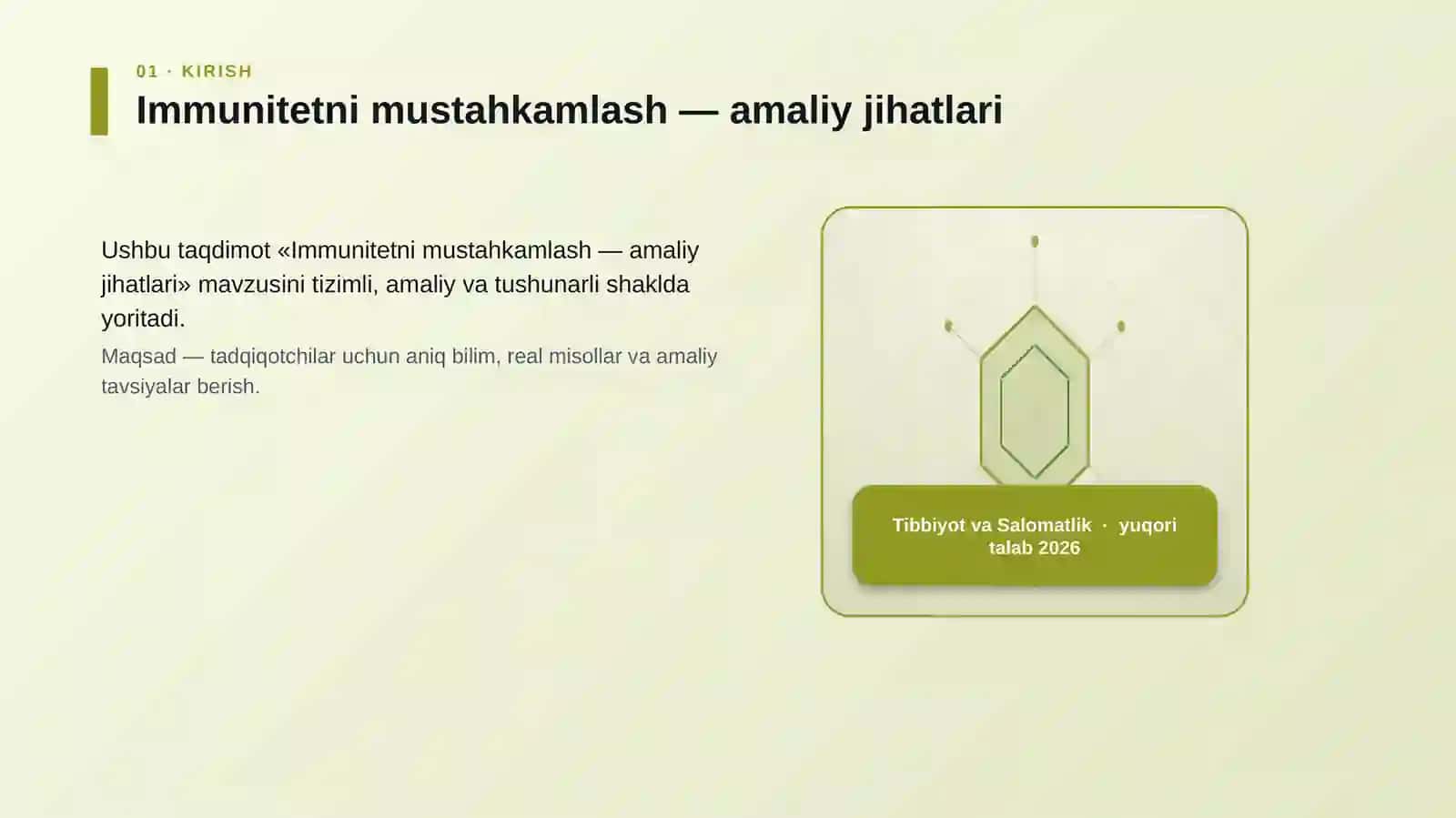 Immunitetni mustahkamlash — amaliy jihatlari 3