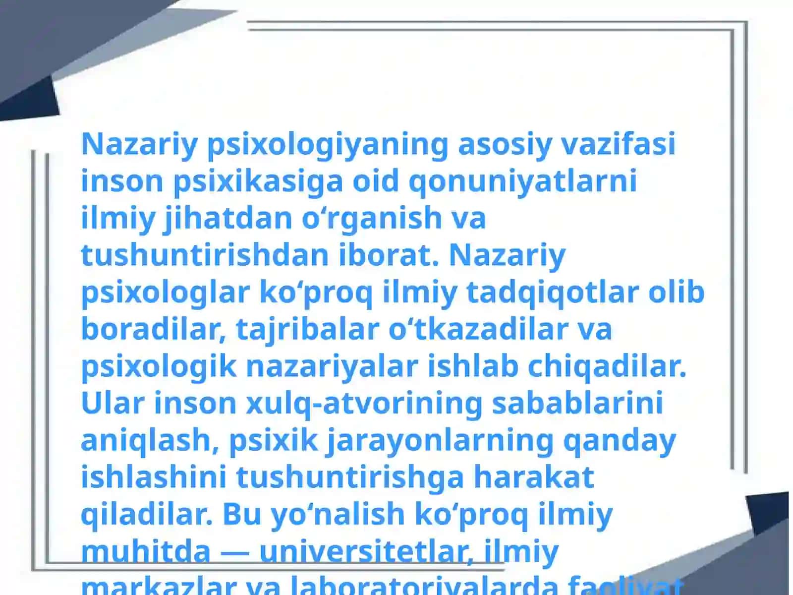 Amaliy va nazariy psixolog faoliyatini solishtirish 3