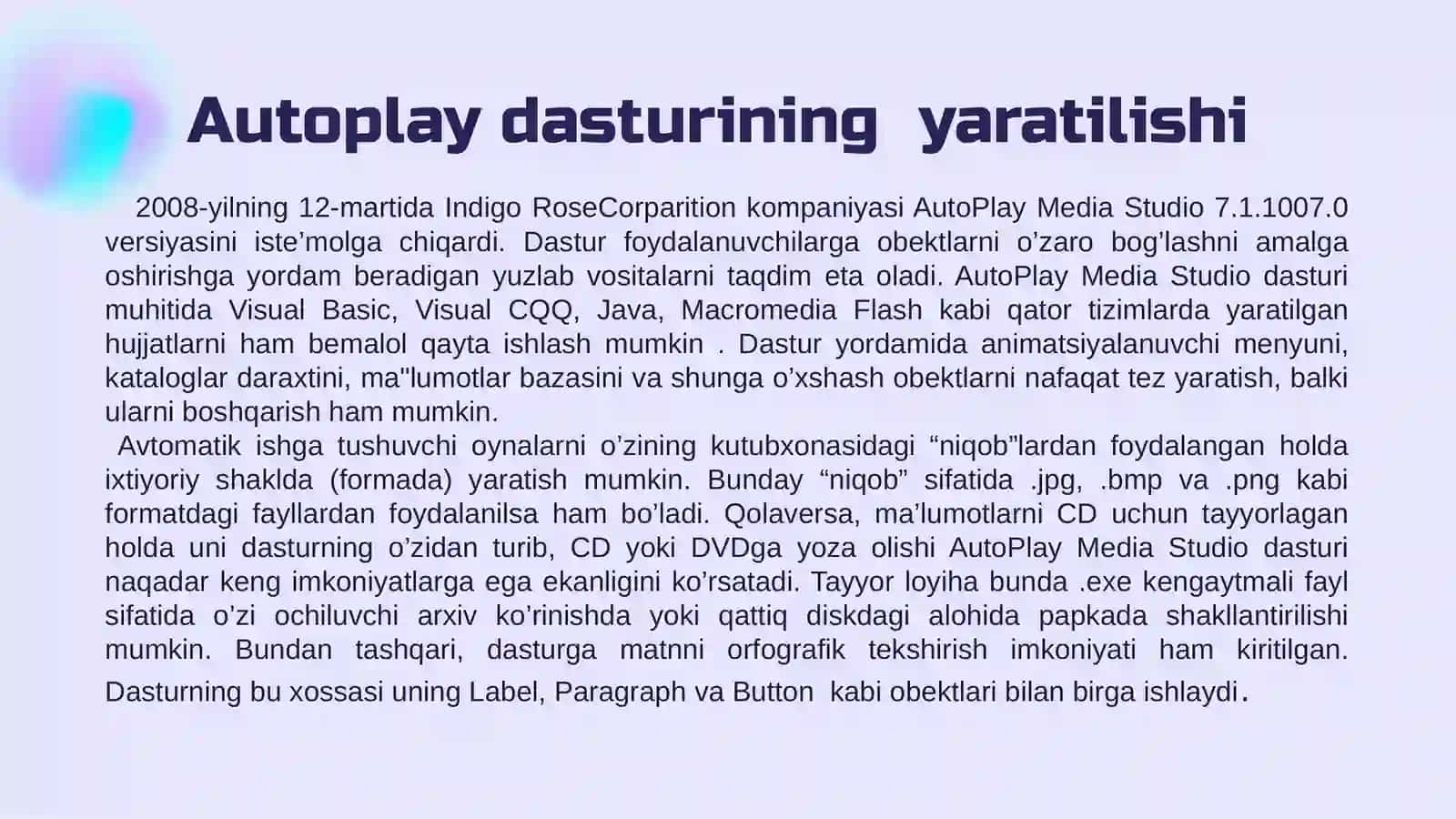 Autoplay dasturining yaratilishi 3