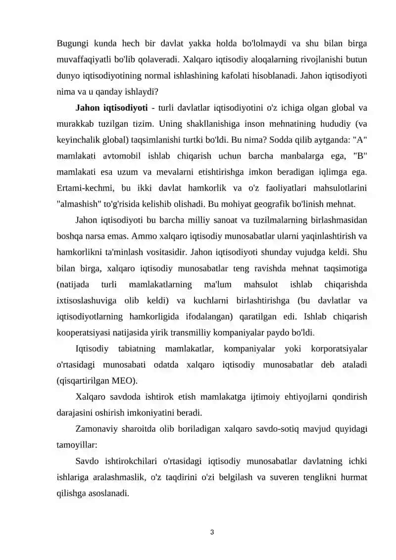 XALQARO IQTISODIY TA'LIMOT 3