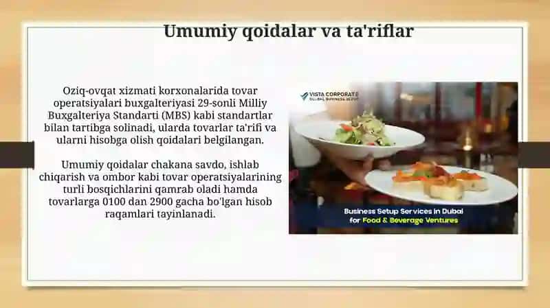 Umumiy ovqatlanish korxonalarida tovar operatsiyalari hisobining xususiyatlari 3