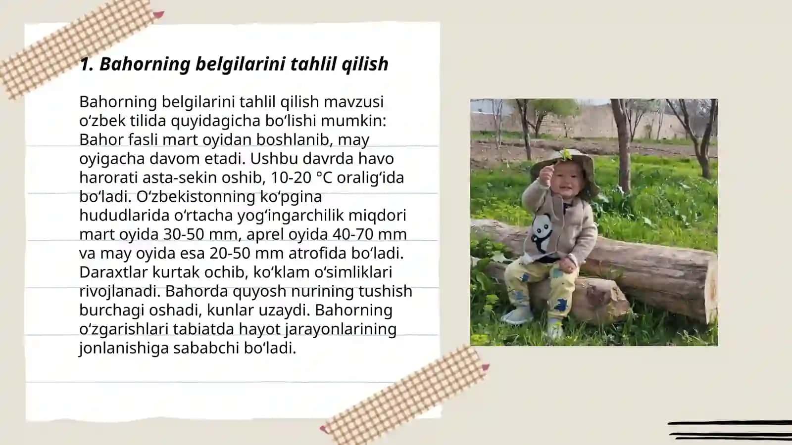 Bahorning belgilarini tahlil qilish 3