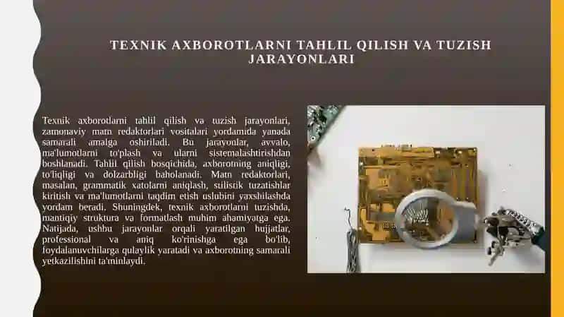 Texnik axborotlarni matn redaktorlari va vositalaridan foydalangan holda qayta ishlash dasturlari 3