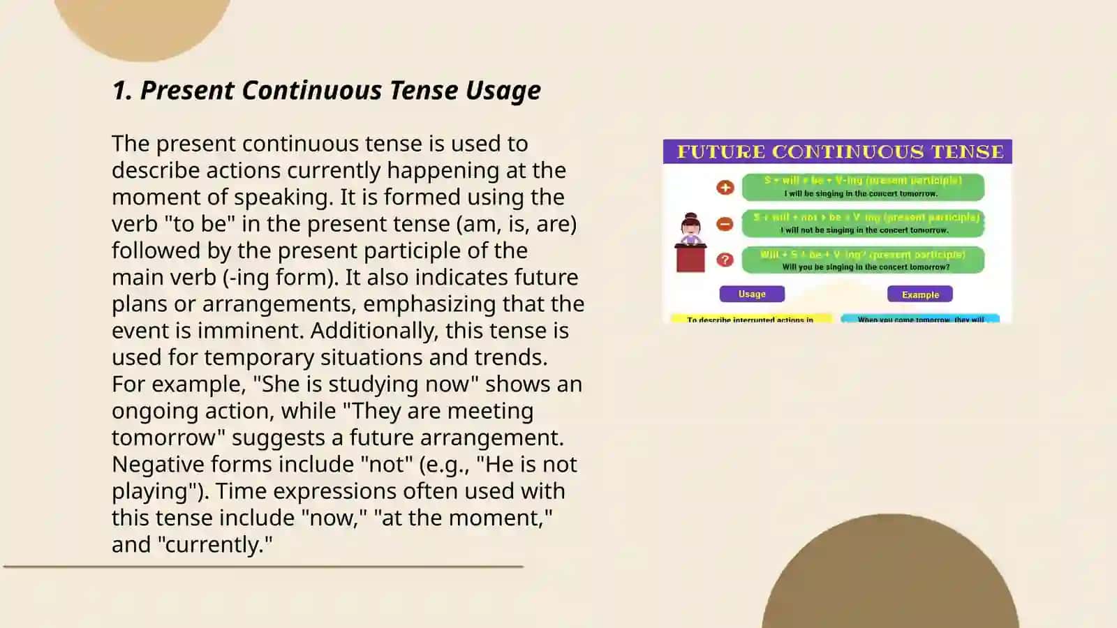 Present Continuous Tense Usage 3