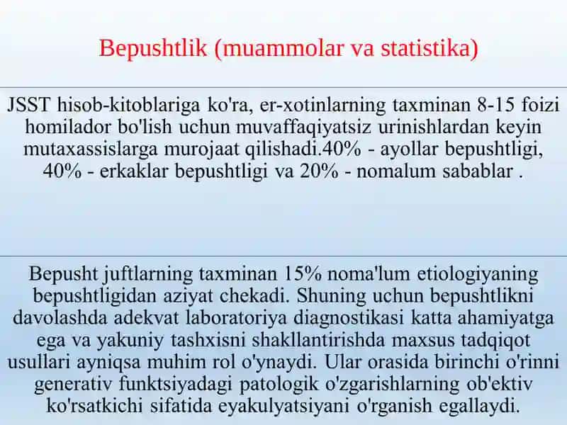 bepushtlik diagnostikasi ginikalogiya 3