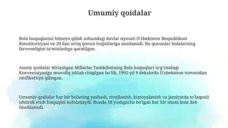 Bola huquqlarini himoya qilish bo'yicha davlat siyosati 3