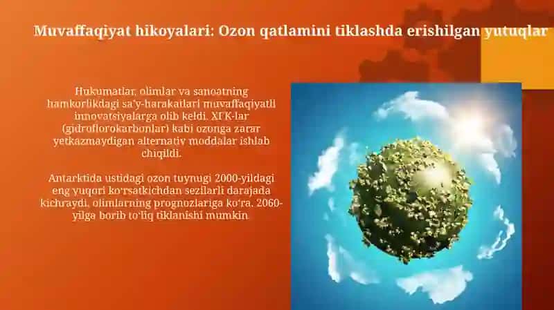Ozon qatlami yemirilishiga qarshi kurashish kuni 3