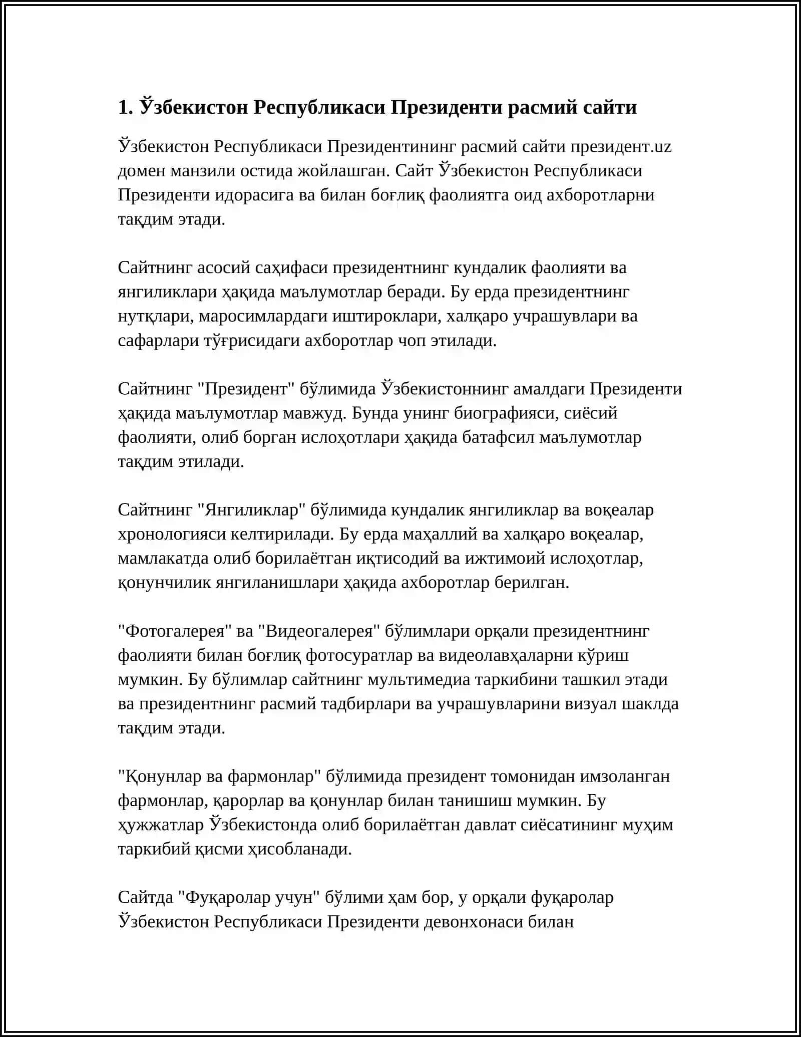 O‘ZBEKISTON RESPUBLIKASI OLIY TA’LIM FAN VA INNOVATSIYA VAZIRLIGI CHORTOQ TUMANI ABU ALI IBN SINO NOMIDAGI JAMOAT SALOMATLIGI TEXNIKUMI MUSTAQIL ISH 3