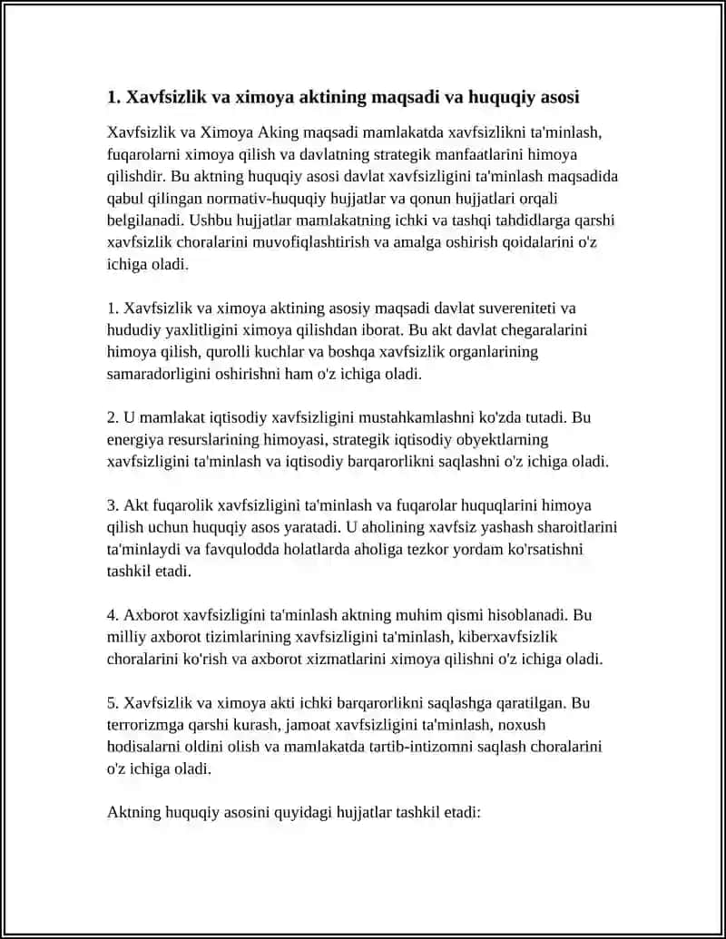 XAVFSIZLIK VA XIMOYA AKT 3