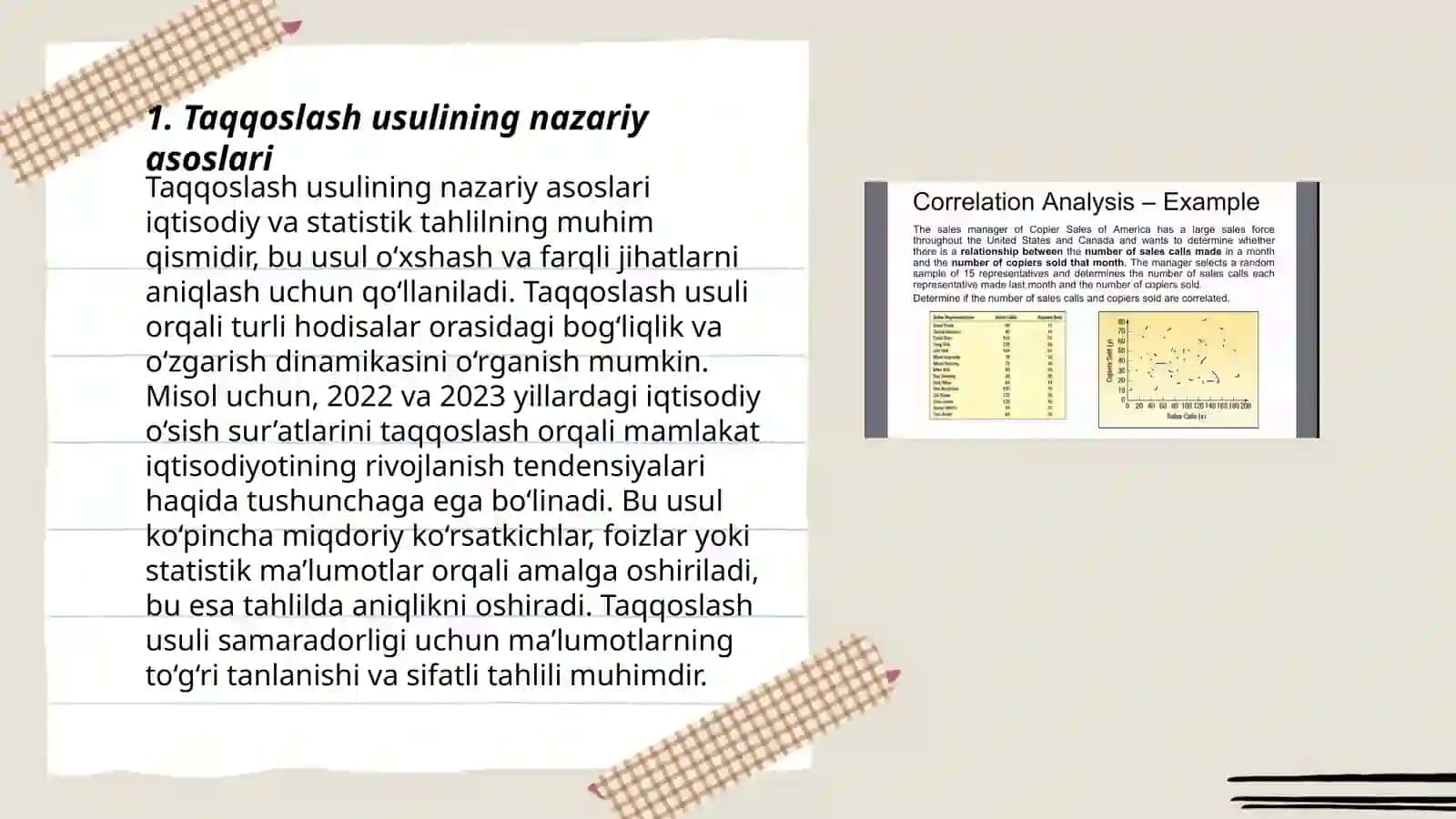 Taqqoslash Usuli va Uni Tahlilda Qõllanilishi 3