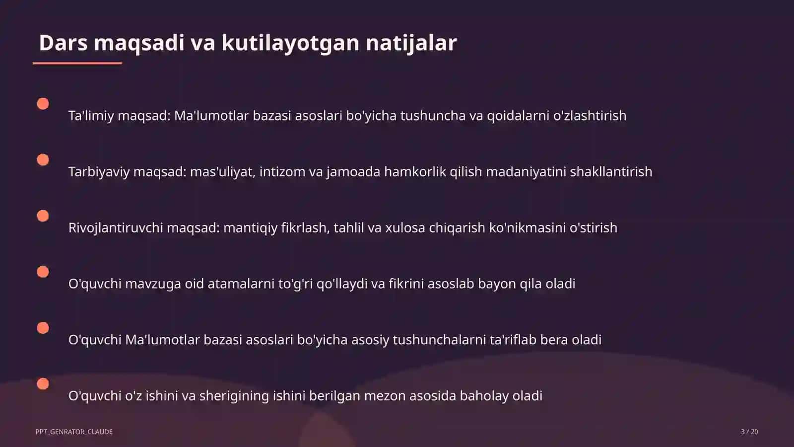 Ma'lumotlar bazasi asoslari (9-sinf) 3