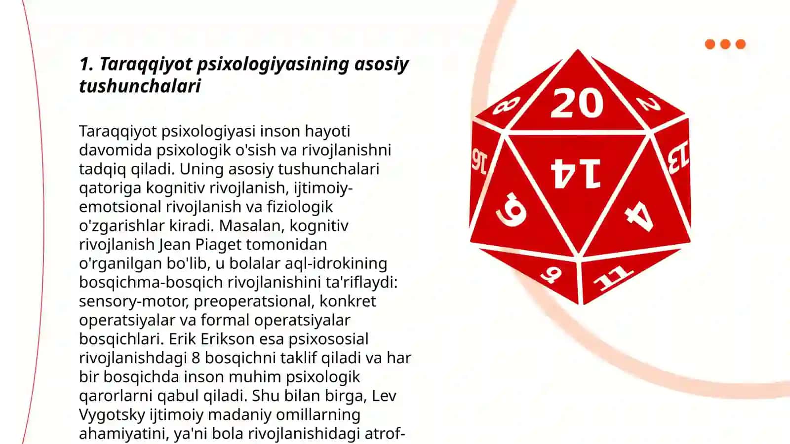 Taraqqiyot psixologiyasi rivojlanishning uzluksizligi va o'zgarishi 3